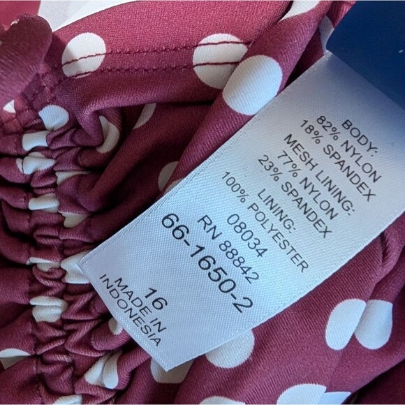 NWT Swimsuits for All Adjustable One Piece Swimsuit polka dot halter size 16 - Picture 6 of 7